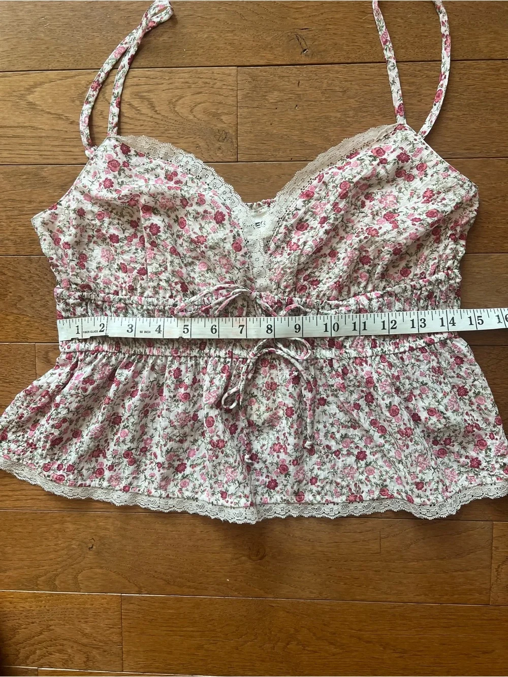 💕No Boundaries Pink Floral Lace-Trim Cami Tank-M-NWT💕